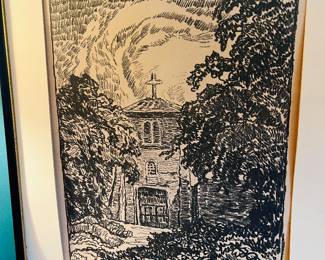 San Miguel Church, 1919 Lithograph on paper
