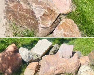 Rocks of all sizes. Some as small as softballs, some as large as a wheelbarrow. 