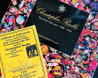 Signed Christopher Radko first decade book with certificate of authenticity 