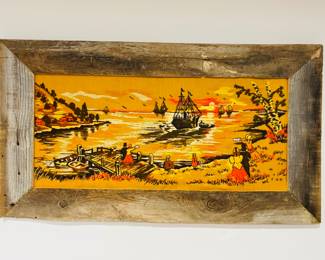 Large vintage crochet artwork 