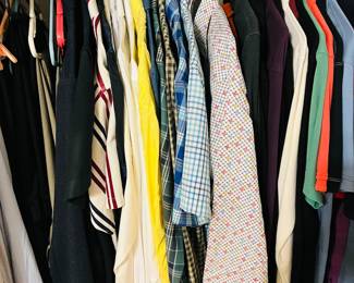 Clothes: 
Mavu 
Levi Strauss 
Eddie Bauer 
Newport 
Hammacher Schlemmer 
Pendleton 
Paul Fredrick 
Jos A Bank 
Bollé
Chaps 
Duluth trading co 
Olive kuhl 
Express 
Oscar de larenta 
Clear water 
Robert Graham 
Tulliano 
Bugatchi