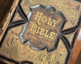 Huge antique family Bible 