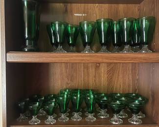 Anchor Hocking Green Emerald Boopie Goblets