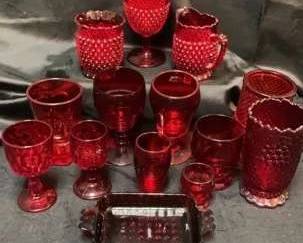 CT423Vintage Red Glassware Treasures