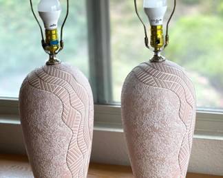 Beautiful 1980 Pink Textured Plaster Pacific Lighting Company retails $585