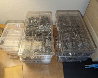 Electrical engineer? Or maybe a hobby. This is a collection of electrical components, well organized and labeled. Some of the items include hookup wires, indicators, connectors, cable, plugs, fuse holders, switches, terminal strips, wiring, solder accessories etc. See photos for more items or call BFF with any questions.