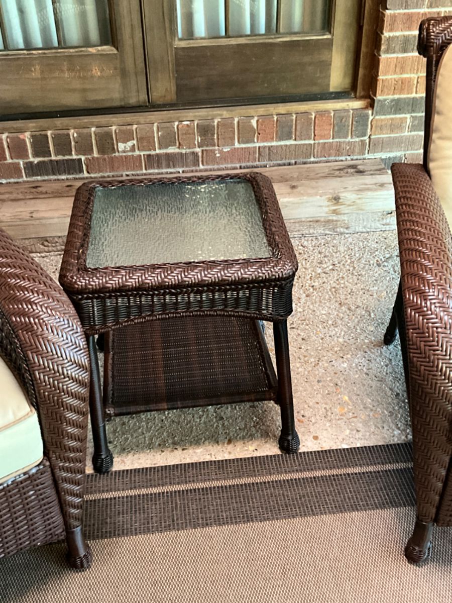 Outdoor furniture in sun room - matching table