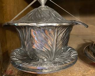 Nice covered serving dish with ladle & underplate