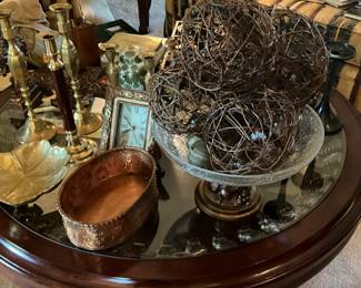 Close up of coffee table decor