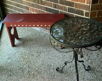 Outdoor furniture in sun room - extra table