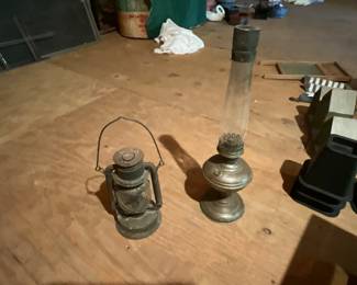 Vintage lantern & lamp