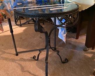 Metal table with glass top - very nice