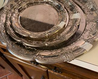 Silver plate platters in 3 sizes