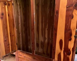 Vintage cedar closet - open