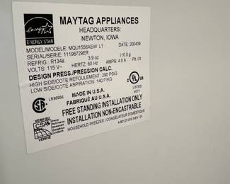 Info on Maytag freezer