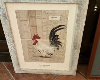 Rooster picture framed