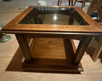 Coffee table with glass insert