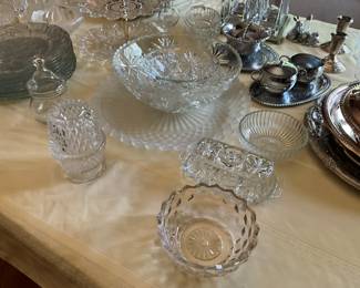 Silver plate items & glass collectibles 