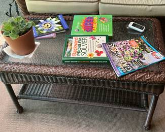 Outdoor furniture in sun room - matching coffee table