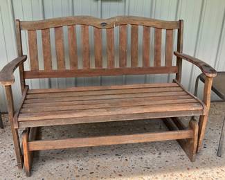 Great wooden rocking bench 