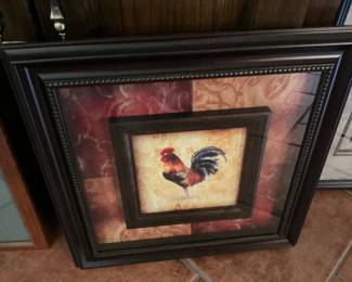 Rooster picture - framed a& matted
