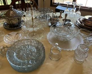 Silver plate and glass items