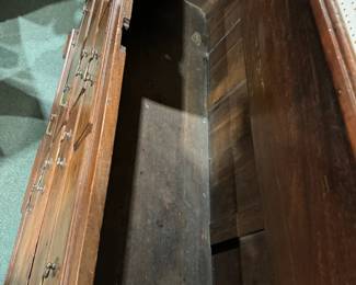 antique chestnut mule chest, unique size