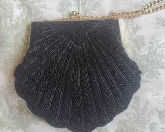 Vintage Black Beaded Purse
