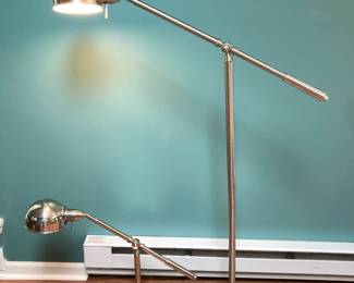 Adjustable Floor and Desktop Chrome Lamps - floor lamp needs shoring up
