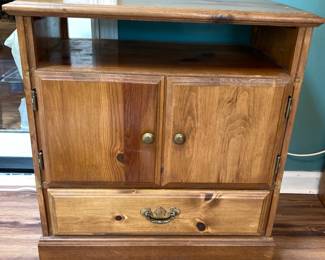 Vintage Wood Microwave/TV Stand 29”h x 27”w x 17”d
