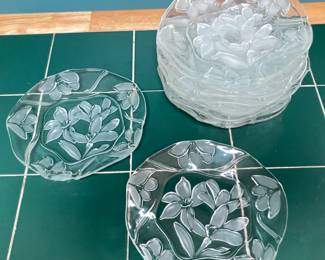 Lot of Mikasa Floral Frosted Salad Plates Lot of 12
