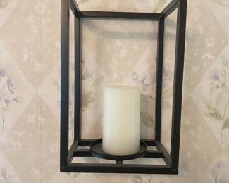 Black Metal Rectangular Candle Holder- 8x12
