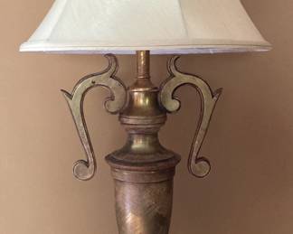 Heavy Gold Tone Metal Lamp 32”
