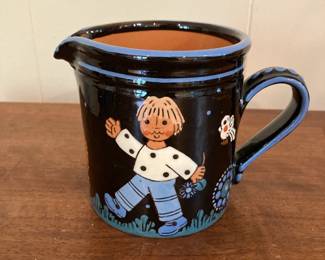 Hand Made Swiss Art Pottery Creamer by Stahl Steffisburg
