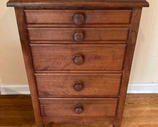 Vintage Hand Made Walnut Sewing Cabinet 30”h x 18”w x 15”d
