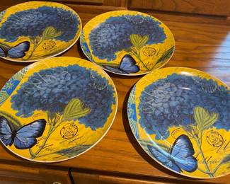 Lot of 4 Waechtersbach Butterfly Plates- 8 in
