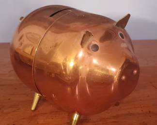 Vintage Copper Piggy Bank
