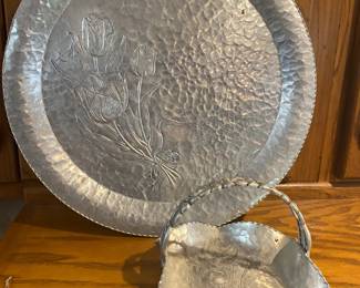 Aluminum Rodney Kent Designs Plate and Basket- 14in
