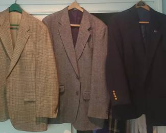 Ralph Lauren and Lands End Lot of 3 Wool Suit Jackets, Mens 42
