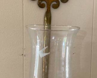 Vintage Brass Candle Wall Sconce
