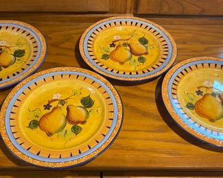 Lot of 4 Ceramic Pear Plates- 8.5
