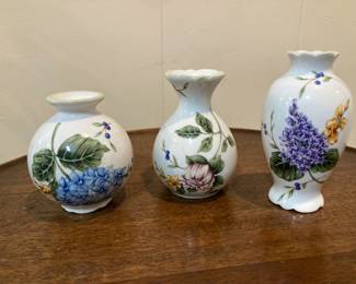 Princess House Vintage Garden Mini Vases Lot of 3
