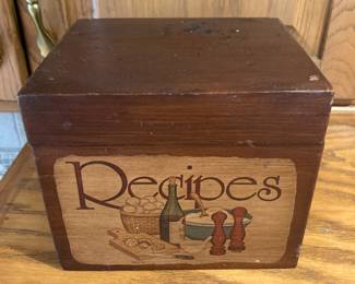 Vintage Wood Recipe Book Filled with/Recipes
