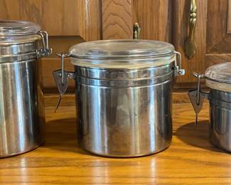 3 Stainless Steal Canisters with Rubber Seal
