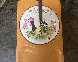 Wood Cheese Plate and Knife- 14x4
