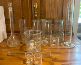 Lot of 13 Glass Lab Equipment
