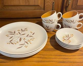 12 Piece Glass Vintage Mid Century China “Jamaica” Set by Salem - 10 in
