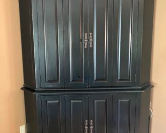 Large Corner Black Entertainment Center 8’h x 64”w x 27”d
