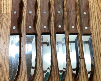 Lot of 6 Stainless Steel Steak Knives

