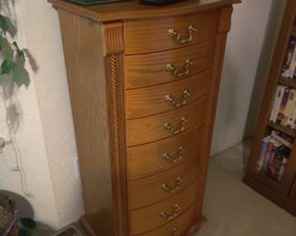 Jewelry cabinet (2) side door, top lifts up for jewelry